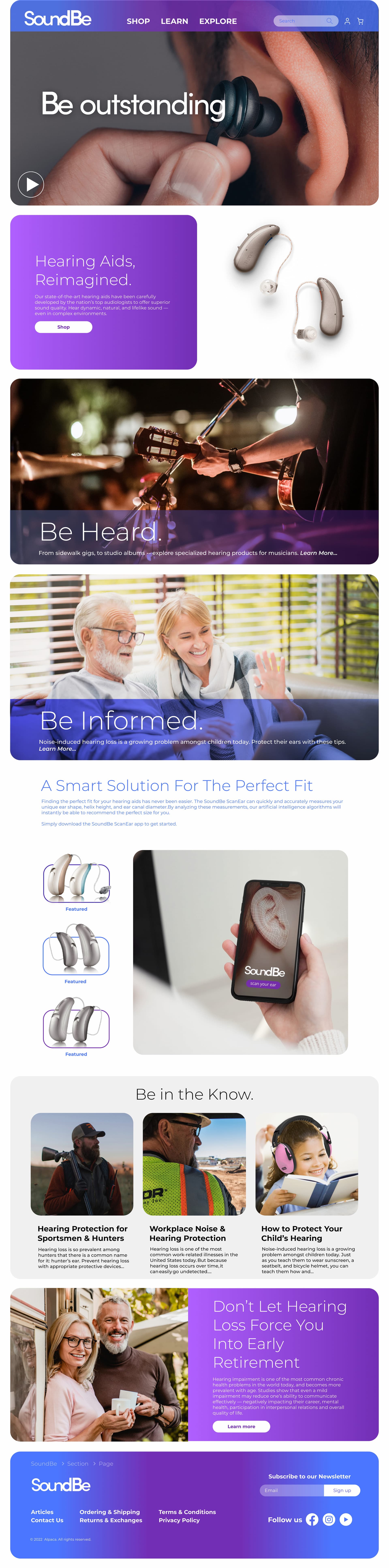 SoundBe homepage